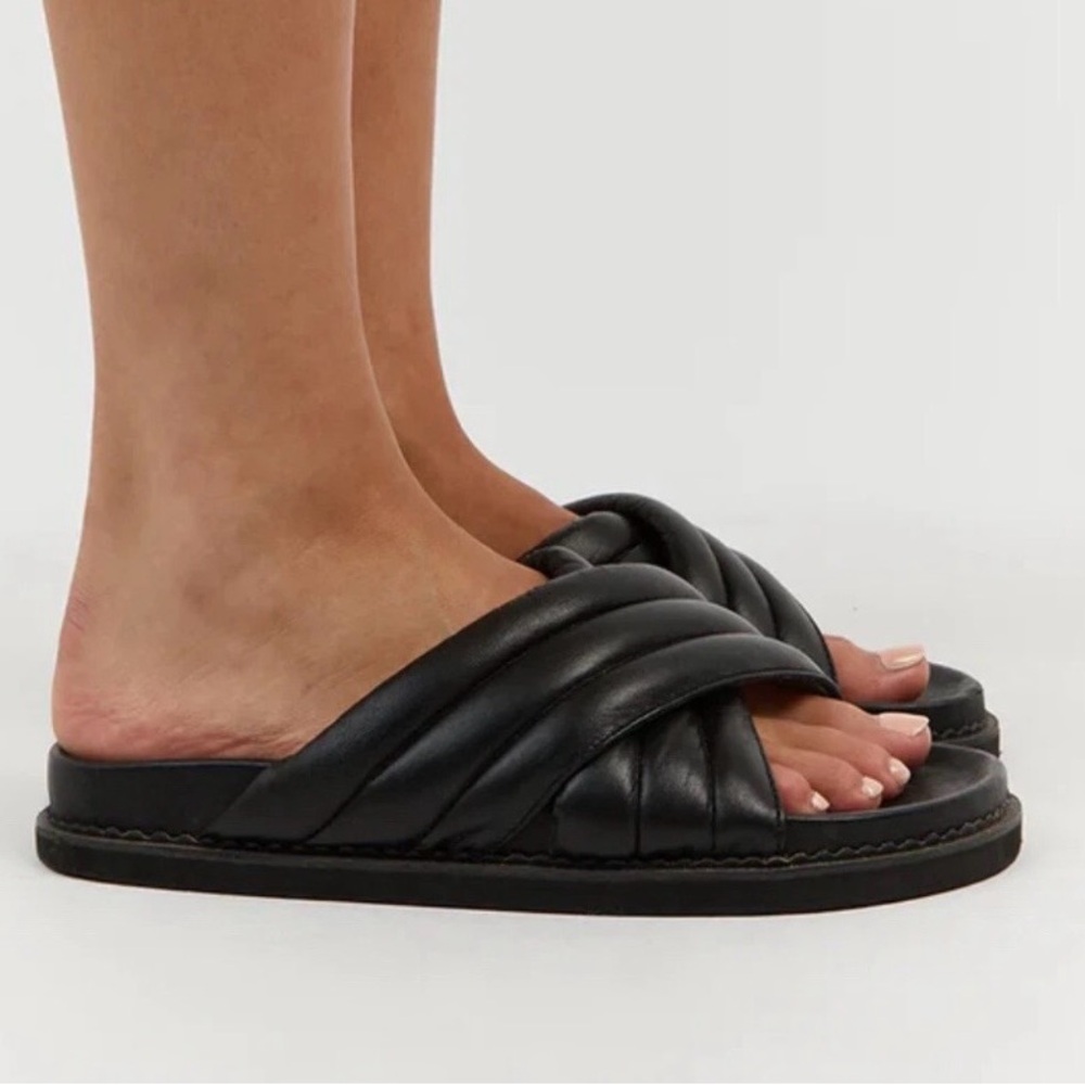 The Bali Tailor Oska Sandals Sz 39 US 8 Black Slides Casual Soft Beach Summer - Picture 14 of 15